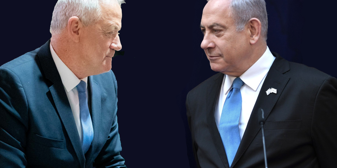 Benny Gantz og Benjamin Netanyahu  (Wikimedia Commons).