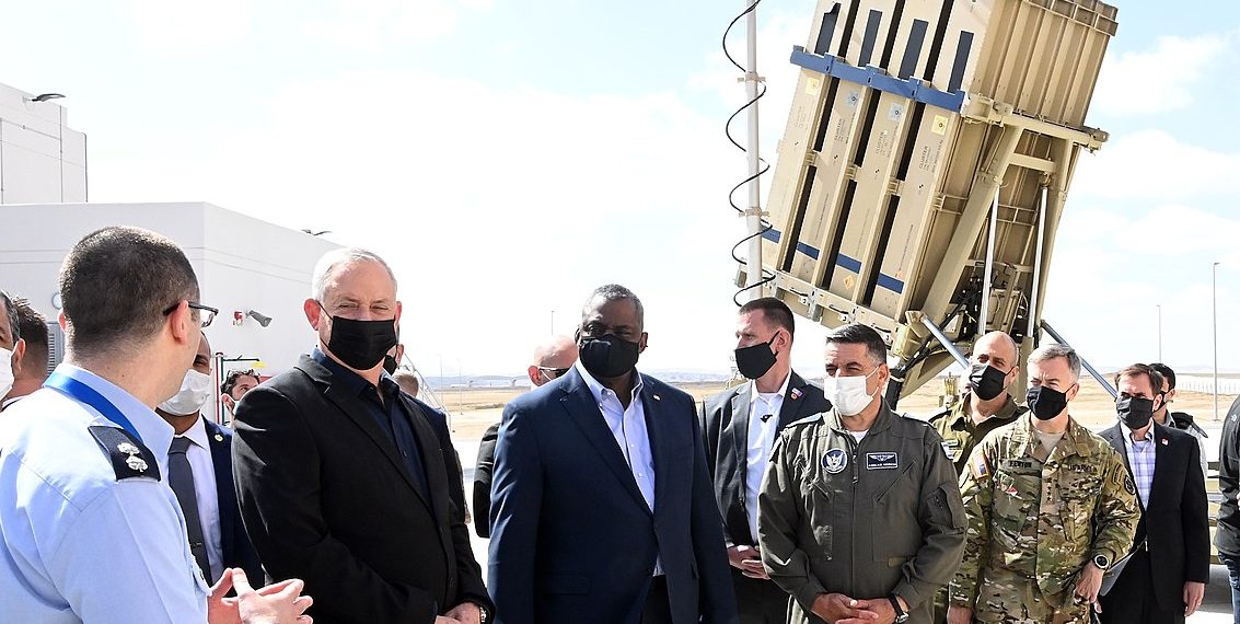 U.S. Secretary of Defense Lloyd J. Austin III and Israeli Defense Minister Benny Gantz visit Nevatim Air Base in Southern Israel, April 12, 2021. Photo credit: Matty Stern/U.S. Embassy Jerusalem.
