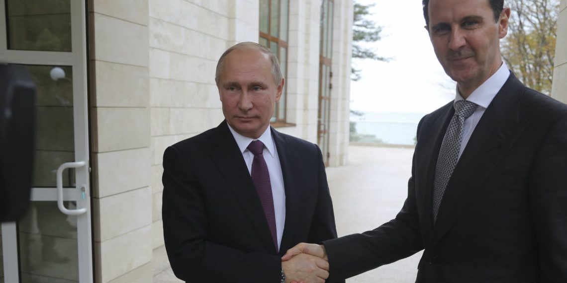 Russlands president Vladimir Putin og Syrias president Bashar al-Assad.