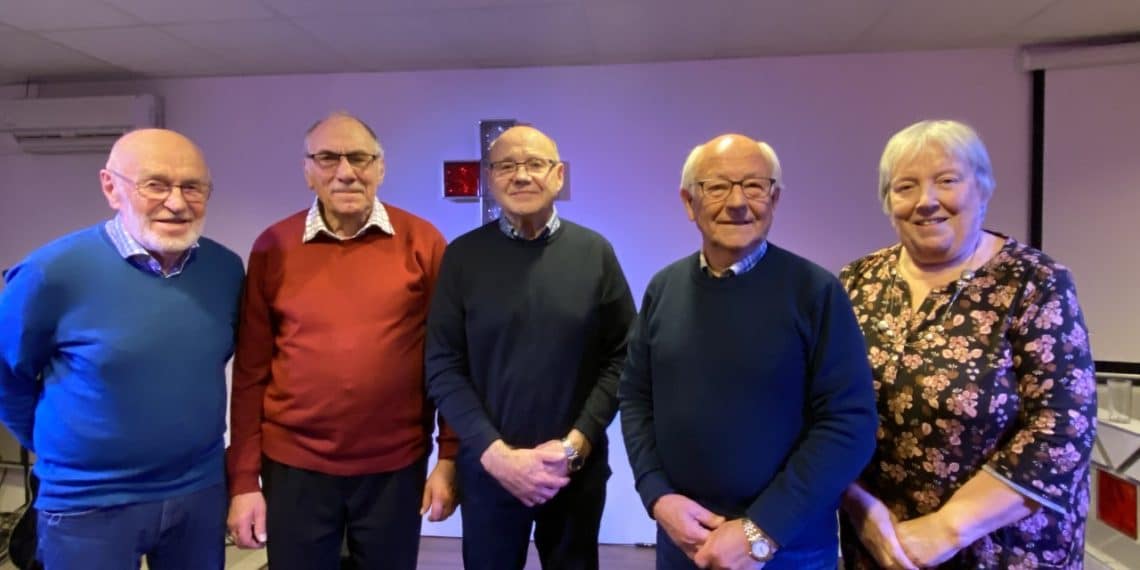 Styre i Norge Israel Foreningen for Vesterålen. Fra venstre: Aksel Skoglund, Helge Martinsen, Geir Ketil Lind, Jan Edvard Johansen og Randi Klausen.