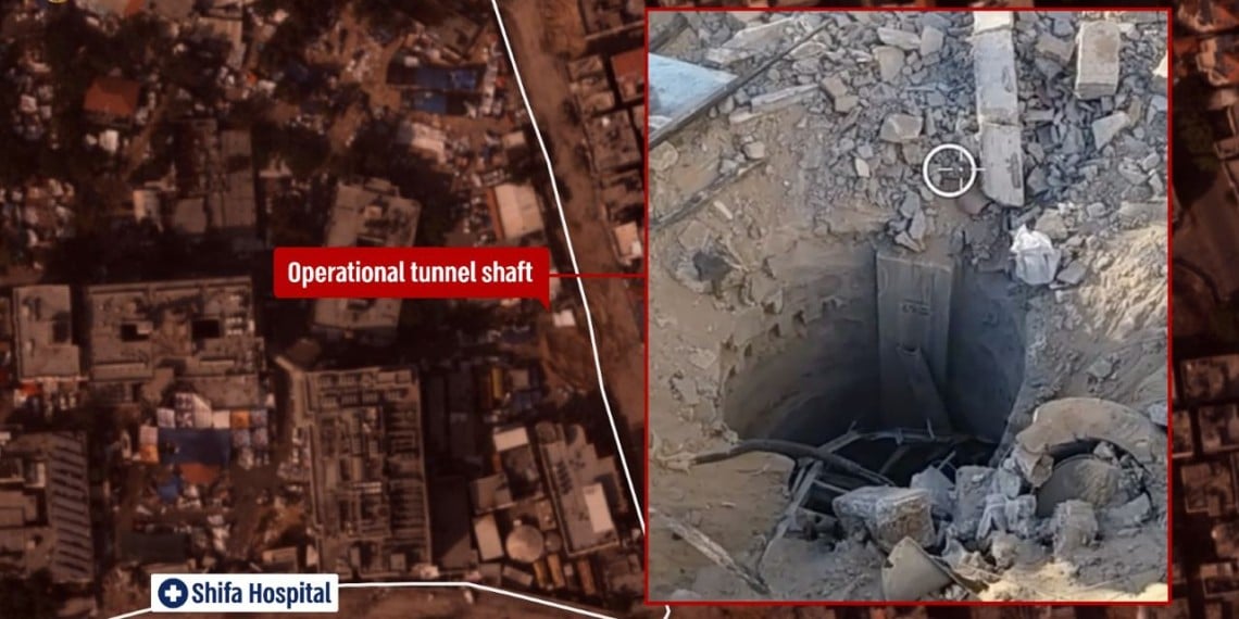 Terrortunnel ved Shifa-sykehuset. Foto: IDF