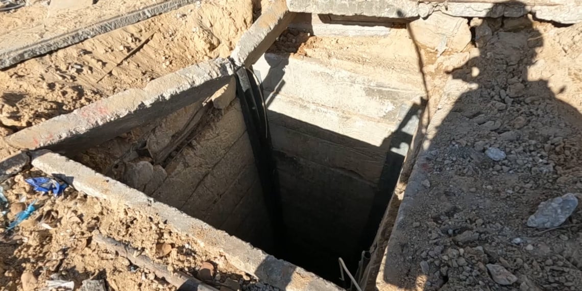 Terrortunnel funnet ca 20 meter fra en skole. Stillbilde fra video (IDF).